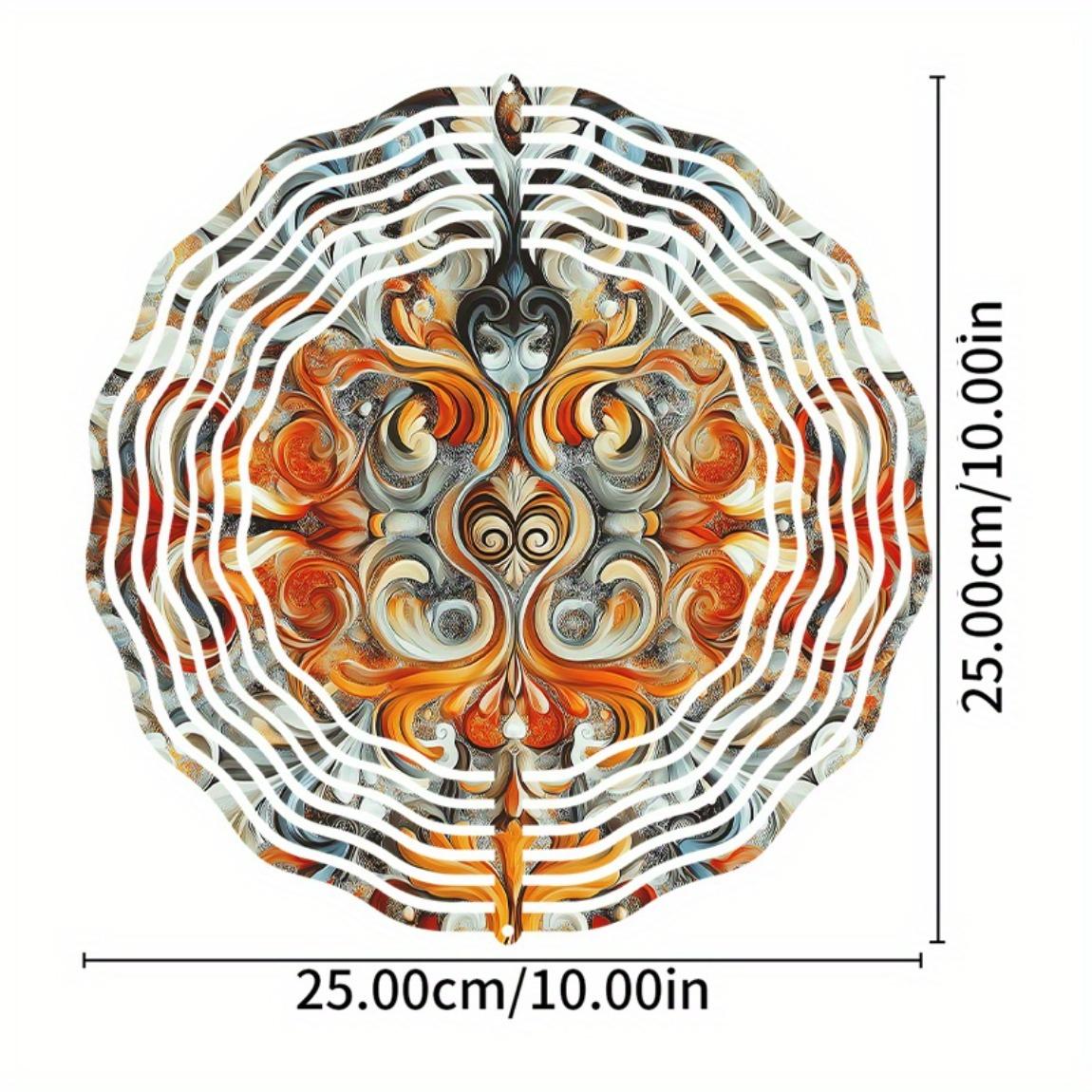 

Металлический ветряной спиннер Садовый декор Яркий этнический дизайн Круглый прозрачный музыка ветра для патио заднего двора Праздничный подарок на День благодарения Рождество 01A