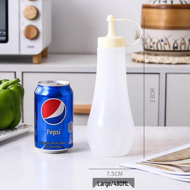 Household Squeeze Oil Bottle - Pointed Mouth for Kitchen Seasoning, Tomato Jam, Salad, or Commercial Use.