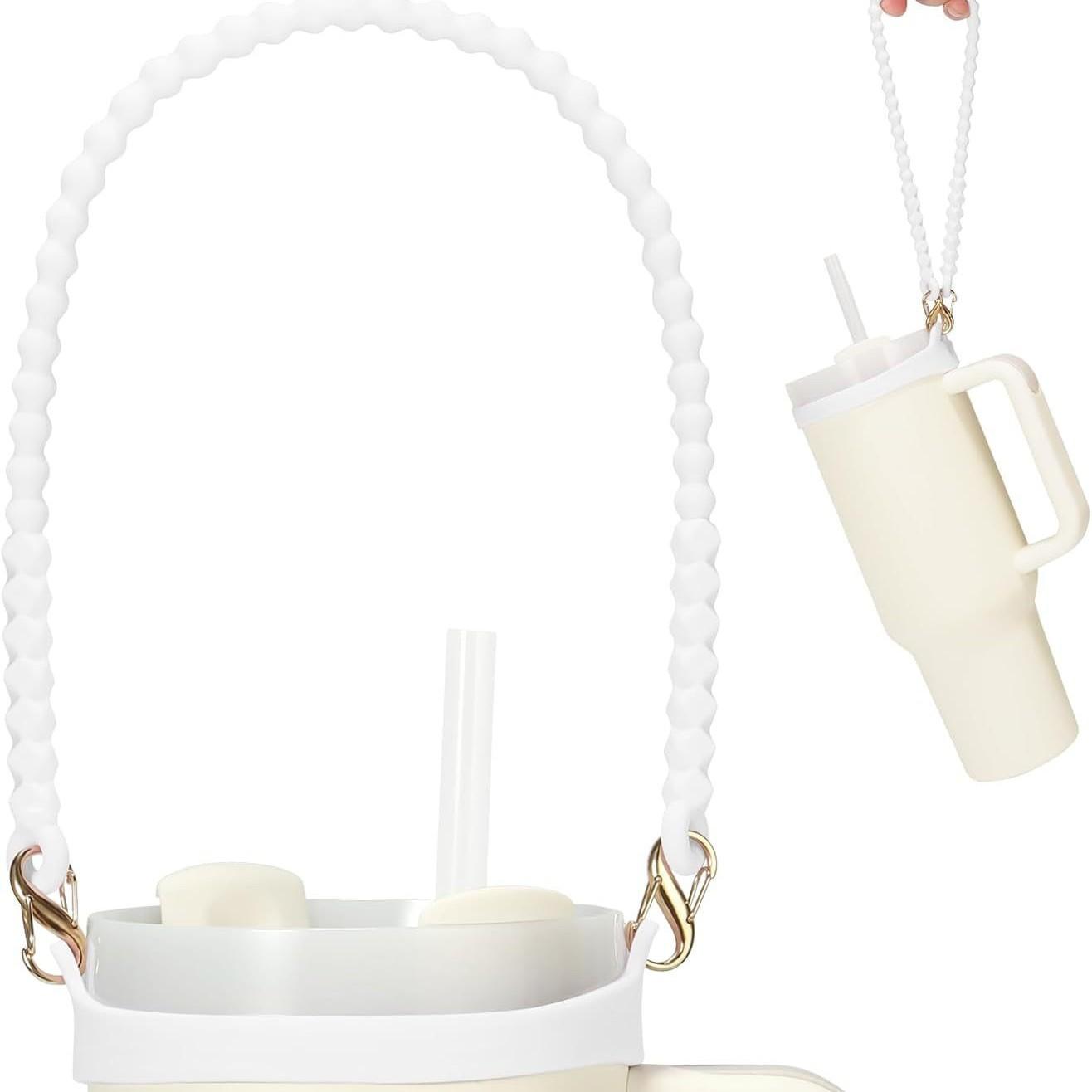 

Water Bottle Handle Water Bottle Sling Carrier Holder Strap Soft Durable Silicone for Most 8-40oz Bottles for Cup Accessories білий