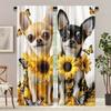 2Pcs Cute Yorkshire Terrier Print Curtains,suitable for Bedroom,living Room Kitchen Decoration,home Decoration,window Decoration