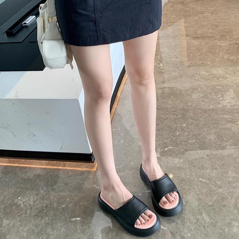 Grape Mother Summer New Fashionable Thick-soled Outer Wear Thick-soled Cool Slippers Wide-faced Casual One-pedal Lazy Slippers Women