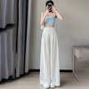 Ice Silk Linen Wide Leg Pants for Women In Summer Thin High Waisted Loose and Hanging Feeling
