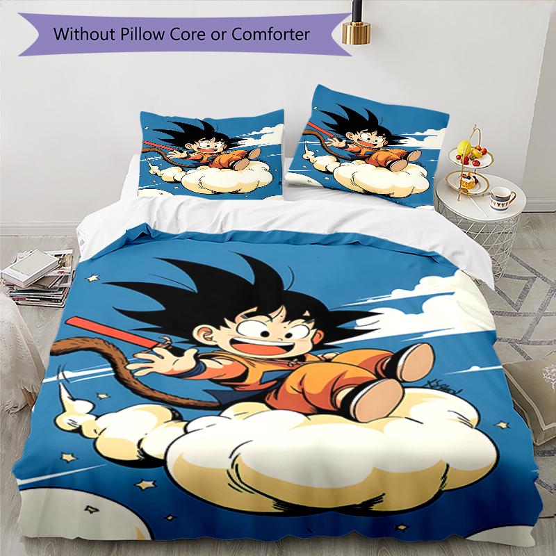 3pcs Dragon Ball4 Design Cover Set - HD Printed Bedding with 1 Cover and 2 Pillowcases - Perfect for Home and Dorm Decor