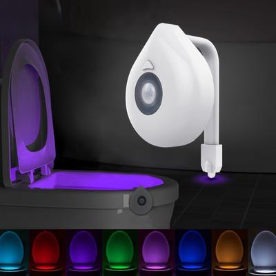 1PC Toiletten-Bewegungssensorlicht, 8 Farben wechselnder Sensor-LED-Waschraum-Nachtlicht in der Toilettenlampe, PIR-Bewegung aktiviert
