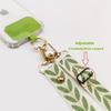 Universal Adjustable Leaf Shaped Phone Lanyard for Women Crossbody Single Shoulder Neck Strap Pearl Pendant Hanging Anti Loss