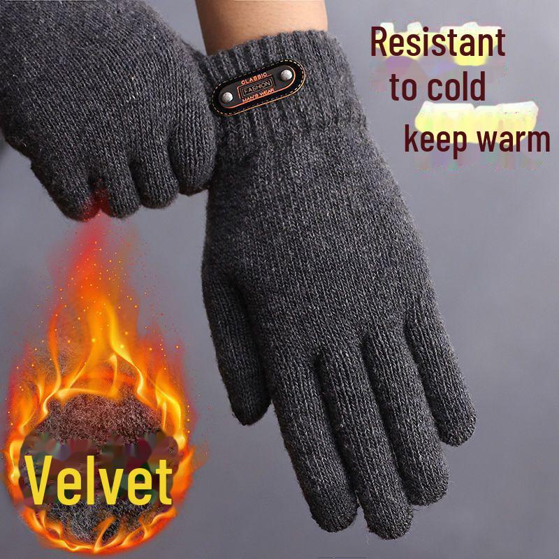 

Мужские зимние перчатки для велоспорта с сенсорным экраном – двухслойный бархат для защиты от тепла и холода 1 pair серый