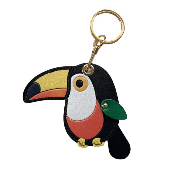 

Keychain Pendant Imitation Leather Colorful Toucan Shape Key Chain with Universal Lobster Clasp Bag Hanging Ornament