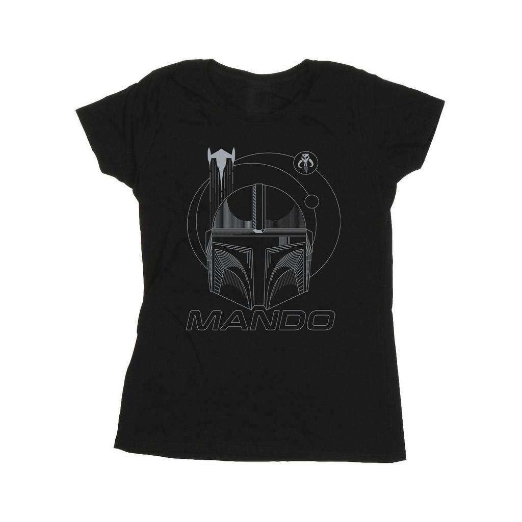 STAR WARS Womens/Ladies The Mandalorian Rings Helmet Cotton T-Shirt