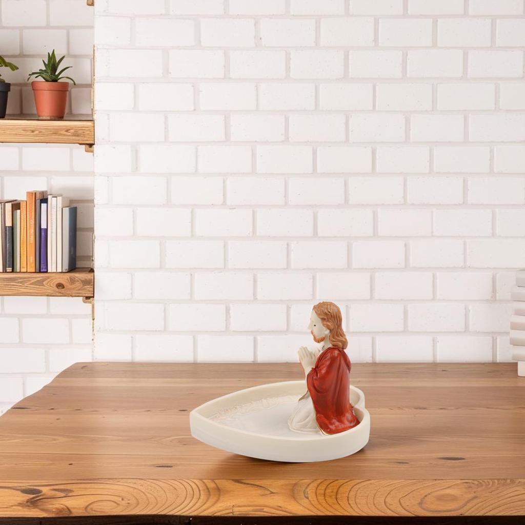 Virgin Mary Rosary Holder for Devotion and Religious Display Crafted in Resin to Maintain Durability and Aesthetic Appeal