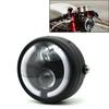 Szmsmy 6.5" Universal Retro Motorcycle LED Halo Headlight Cafe Racer Vintage Motorcycle LED Headlamp Bike Front Light