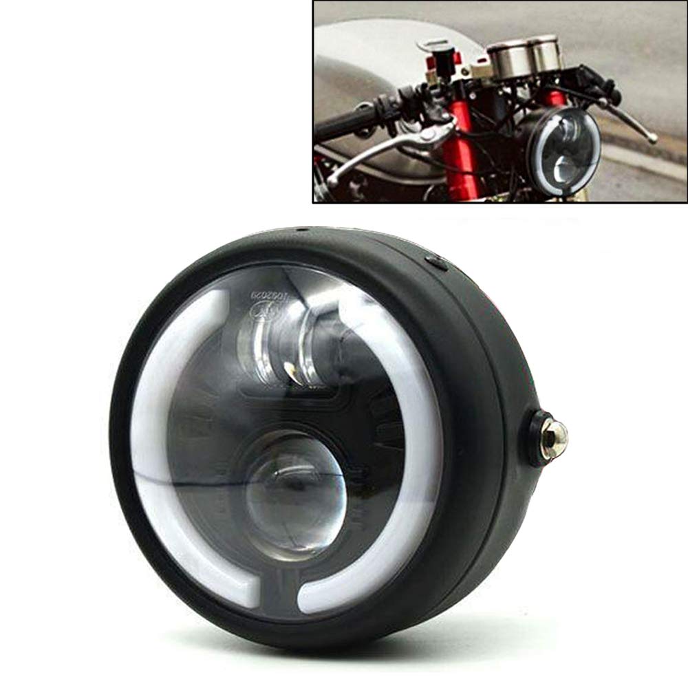 

Szmsmy 6.5 Universal Retro Motorcycle LED Halo Headlight Cafe Racer Vintage Motorcycle LED Headlamp Bike Front Light