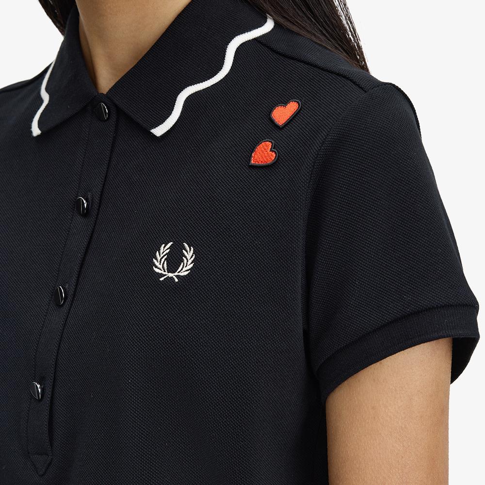 Fred Perry [Amy Winehouse] Scalloped Trim Polo Shirt - Black Afpf261G131-102