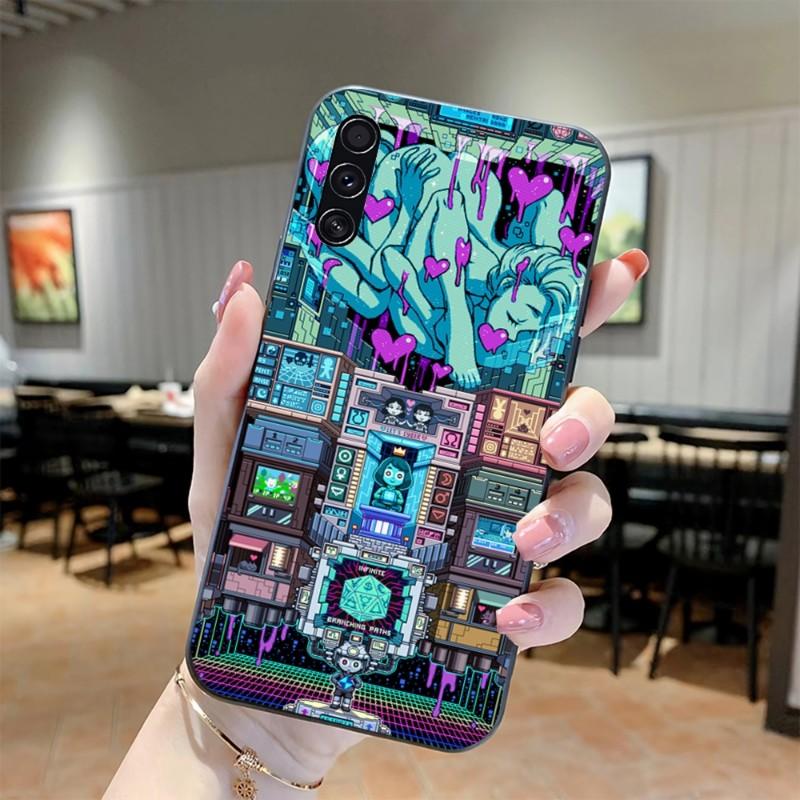 Art Pixel Estetyczne Etui na Telefon Dla Realme GT 2 9i 8i 7i Pro X50 X2 C35 C21 C20 C11 C3 Miękkie Czarne Etui na Telefon