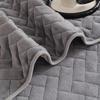 Plush Solid Color Anti Slip Winter Sofas Towel Geometric Brick Pattern Sofa Cover