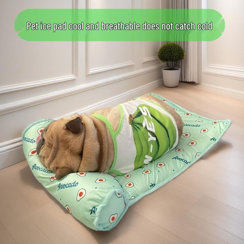 Pet Cooling Ice Silk Mat: Waterproof, Rattan Design for Cats & Dogs, All Seasons