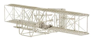 Aerobase Micro Wing Serie 1160 Wright 1903 Flyer Neusilber B101 Plastikmodell