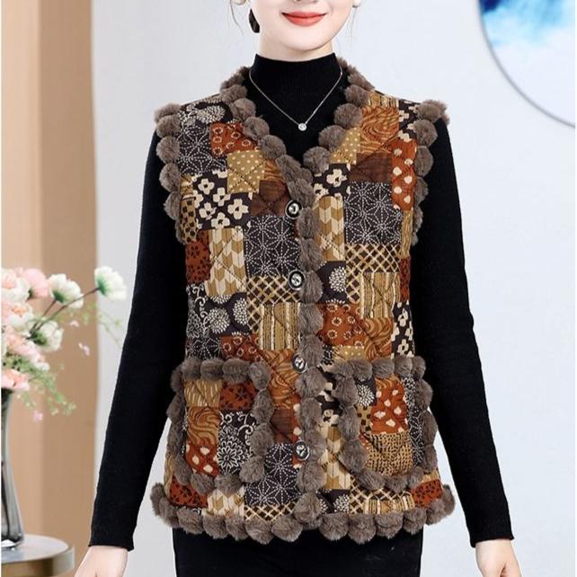 Women's Fleece Vest Sleeveless Thick Warm Plush Vest Cardigan Flocking Vest Top Outwear Autumn Winter