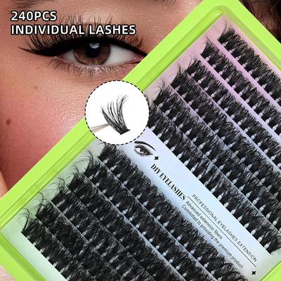 Europäisch-Amerikanische DIY Selbstklebende Einzel-Cluster-Wimpern - Natürlich & Dicht