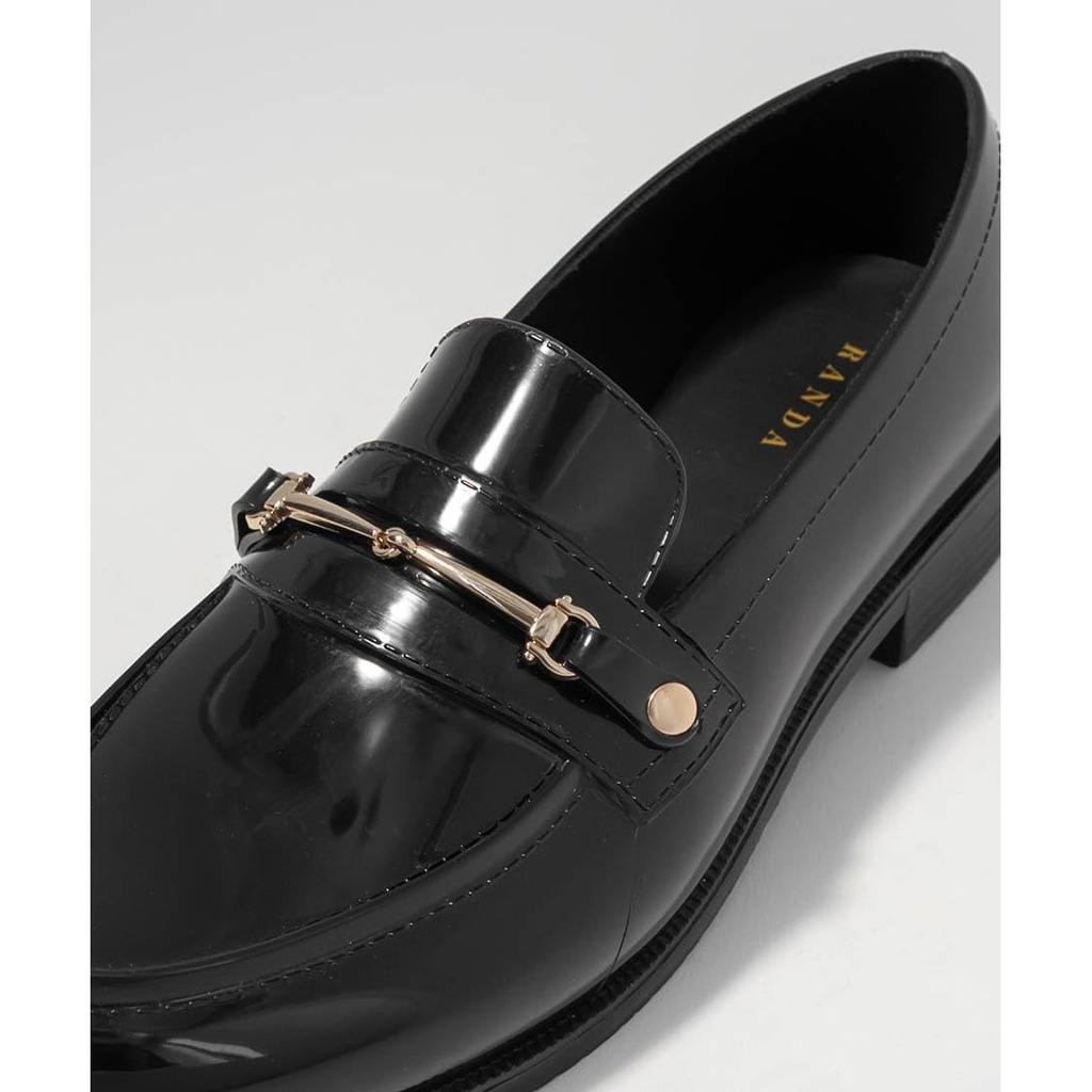 RANDA Women's Bit Loafer Rain Shoes KH36142 Black 22.5cm 2E