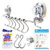LK SHOP Kitchen Tool Hooks, Strong Suction Cup Hooks, Wall-Mounted, SUS304 Stainless Steel, for Kitchen, Bathroom, Towel Rack, Waterproof, No Drilling