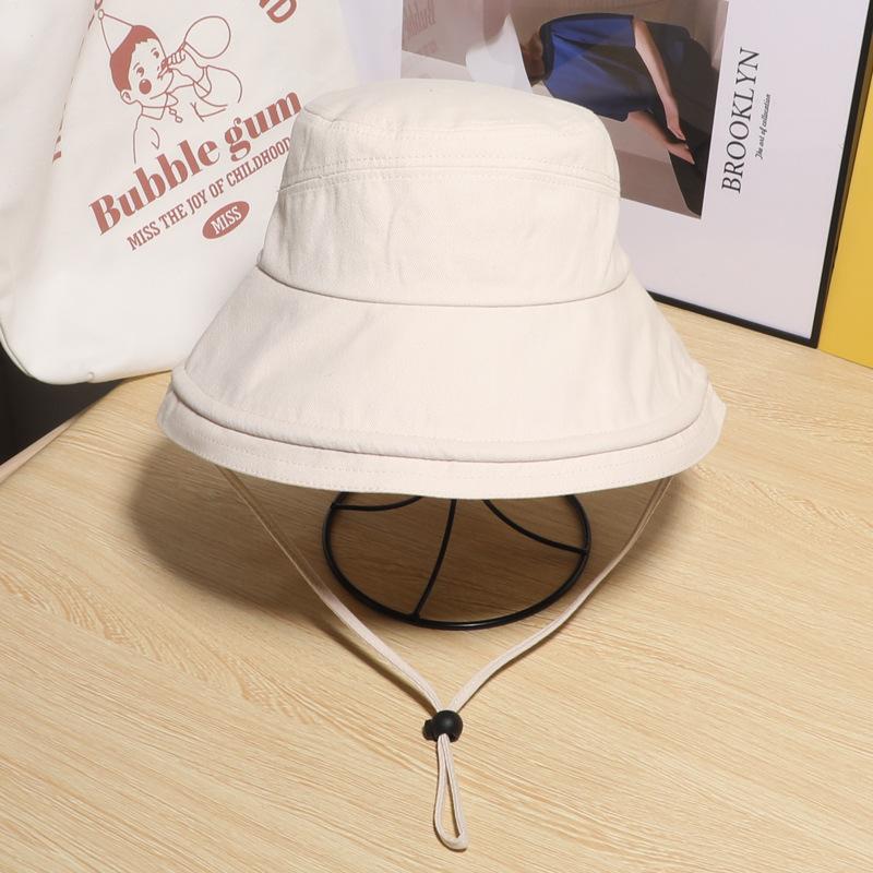

Летняя пляжная шляпа с широкими полями, модная женская уличная рыбацкая кепка для девочек, женская повседневная шляпа-ведро с защитой от солнца, ветрозащитная шляпа 55-59cm