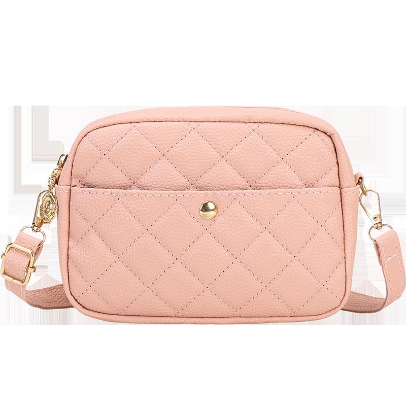 Diamantová čtvercová taška se vzorem liči, taška na mobilní telefon, dívčí taška přes rameno crossbody v korejském stylu