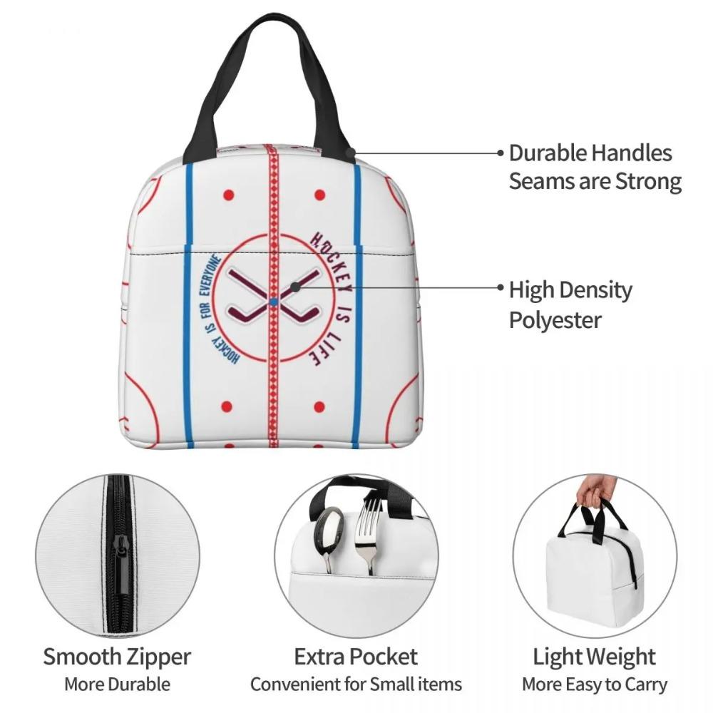 Hockey Is Life Rink Insulated Lunch Bag for Kids School Cooler Thermal Food Box Tote Portable Lunch Boxes Container