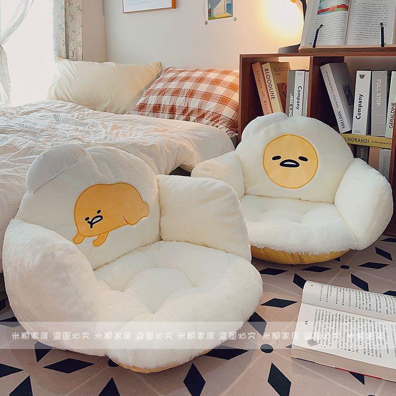 Bequemes Gudetama Sitzkissen Verdickt Gefüllt Anime Sitzkissen Stuhl Warme Gesäß-Erkerfenster-Kissen Heimdekoration Geschenke
