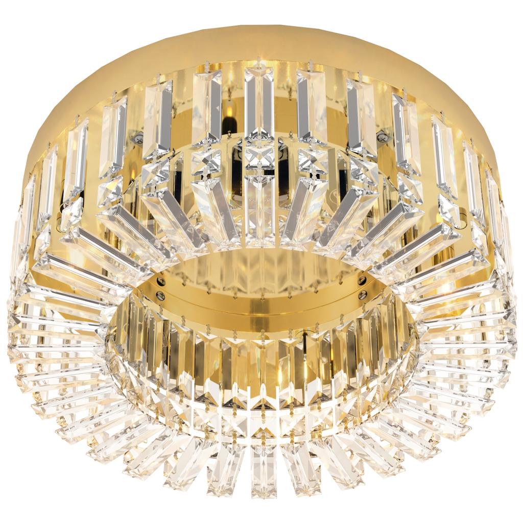 Crystal Chandeliers with 225 Crystal Pendants, 8-Light Ceiling Light for Living Room, Bedroom Dining Room, Gold Tone