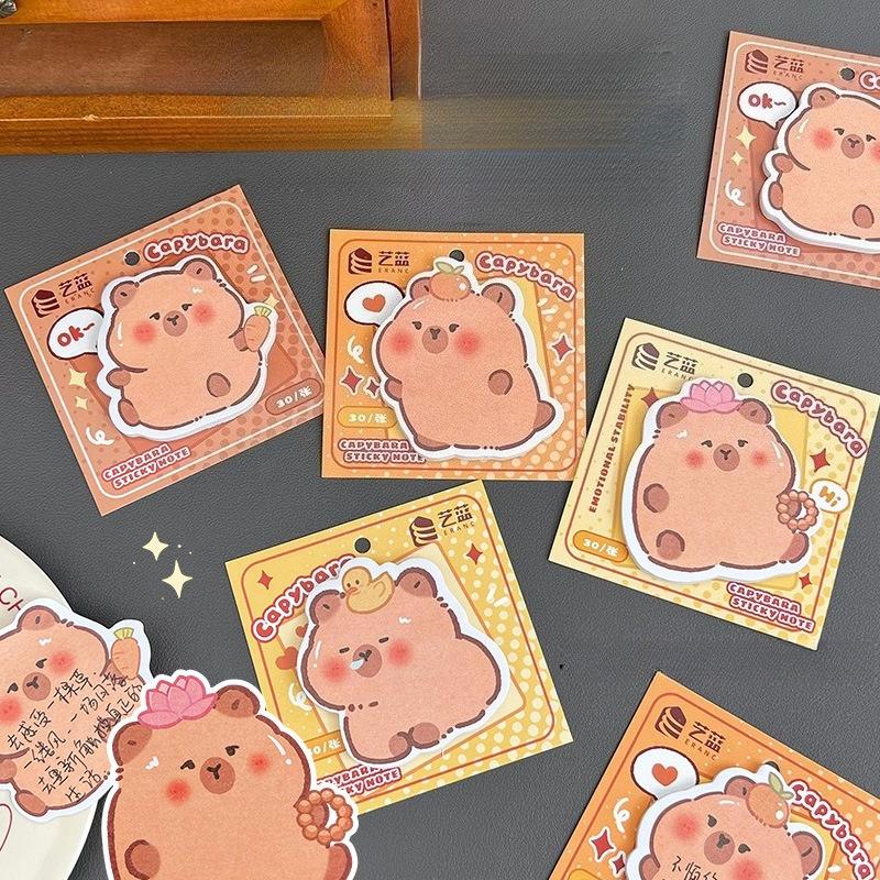 Sticky Notes Cute Capybara N Times Gift Stickers for Students with Lovely Memo Pads That Can Be Pasted Kawai Stationery Supplies