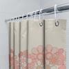 Blumen-Duschvorhang im Vintage-Stil mit warmrosa Blüten zur Badezimmerdekoration – Wasserdichter Stoff, Verstellbares Ringhalter-Set inkl.
