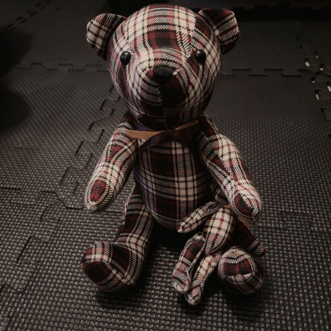 

[USED] C est mignon Teddy Bear Checkered Plush Toy