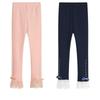 Children Girls Princess Legging Spring Autumn Trim Lace Pleated Rhinestones Leggings Cotton Leggings Pants for Girls