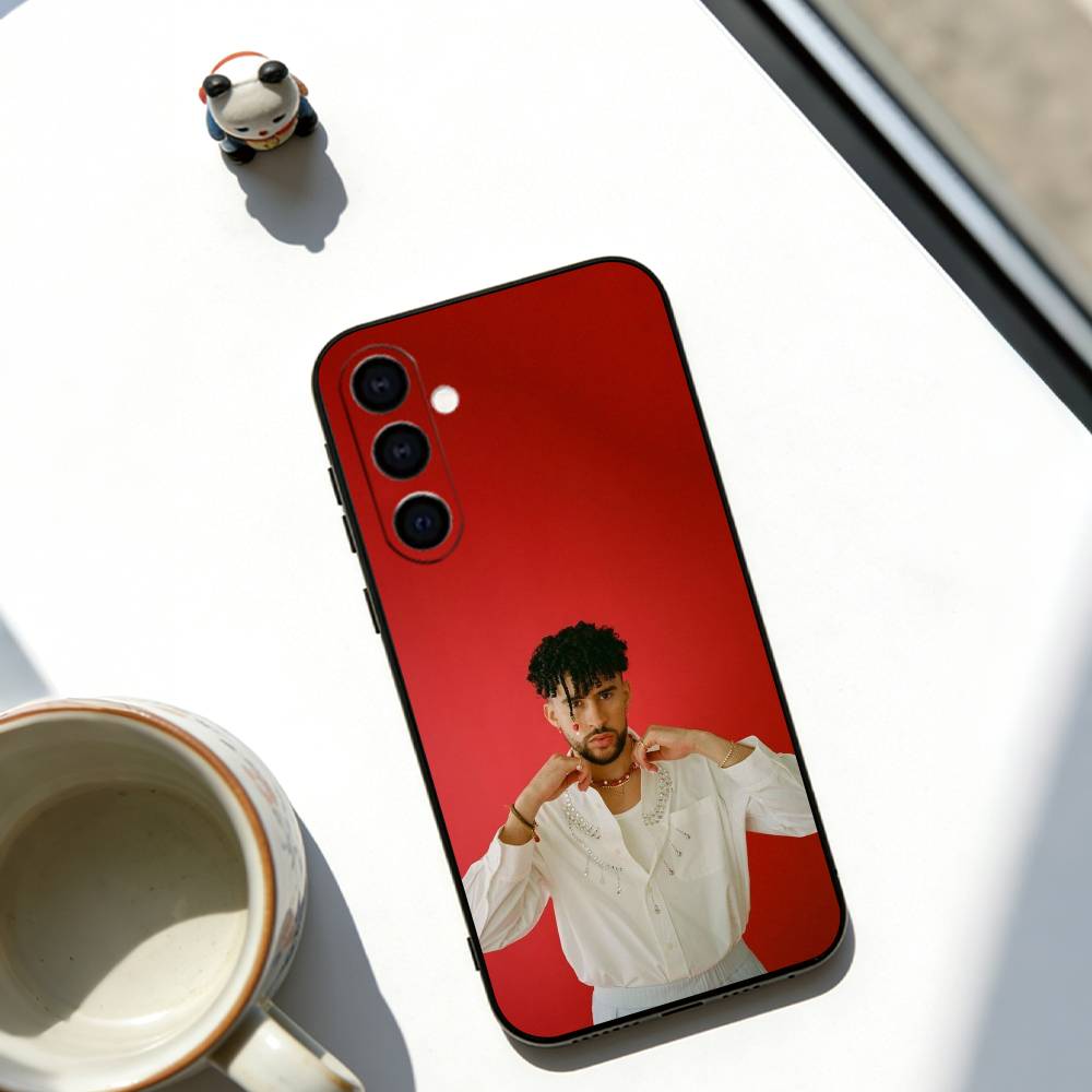 Bad Bunny Phone Case For Samsung Galaxy A73,A72,A71,A70,A53,A52,A51,Others Soft Black Cover