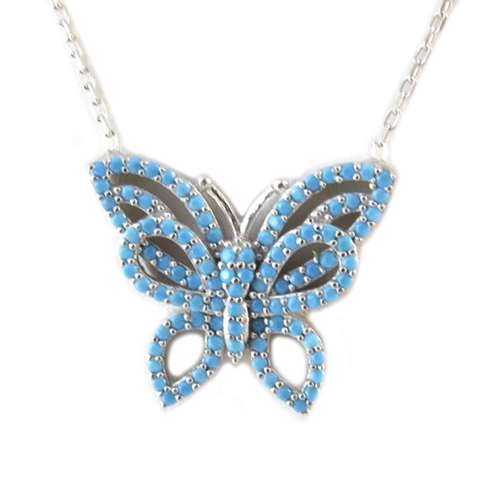 Les Trésors De Lily [P1925] - Sølvkjede 'Papillon Lumière' turkis sølv (rhodiumbelagt)