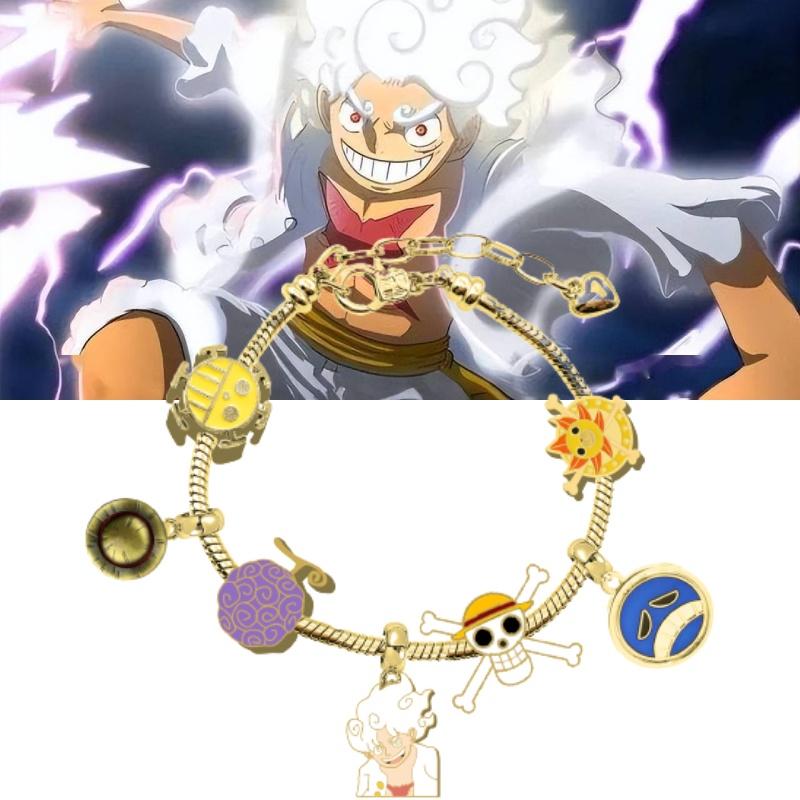 Högkvalitativ Legering En Del Luffy Panja Dora Metallpärlarmband Grossist