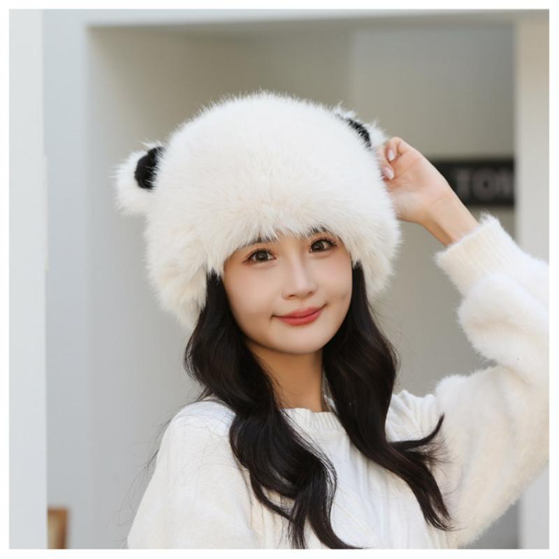 Women's Sweet and Cute Warm Fisherman Hat Autumn and Winter Earmuffs Plush Cute Cold-proof Hat