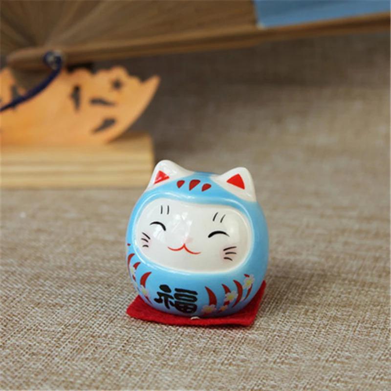 Multicolor Waving Hand Cat Home Decor Welcome Waving Cat Sculpture Statue Decor Car Ornament Chinese Lucky Wealth Waving Cat