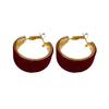 Minimalist Hong Kong Style Silver Needle Round Hoop Stud Earrings - Versatile, Fashionable, and Retro Design.
