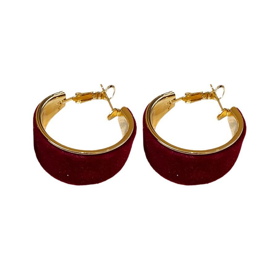 Minimalist Hong Kong Style Silver Needle Round Hoop Stud Earrings - Versatile, Fashionable, and Retro Design.