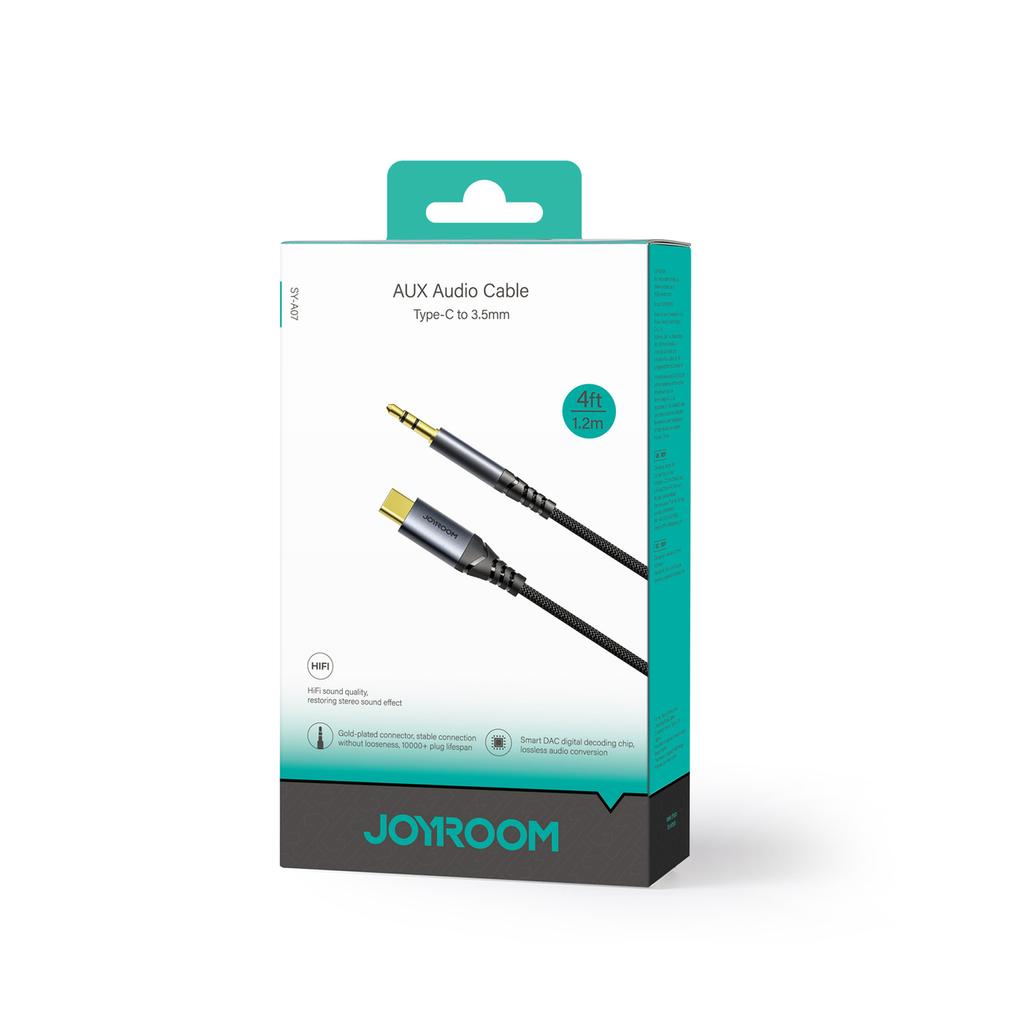 Joyroom High-Fidelity 3.5mm To USB-C Audio Adapter Cable - 1.2m, Black