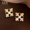 European & American Zirconia Lace Stud Earrings: Elegant, Versatile, High-End Fashion Accessories