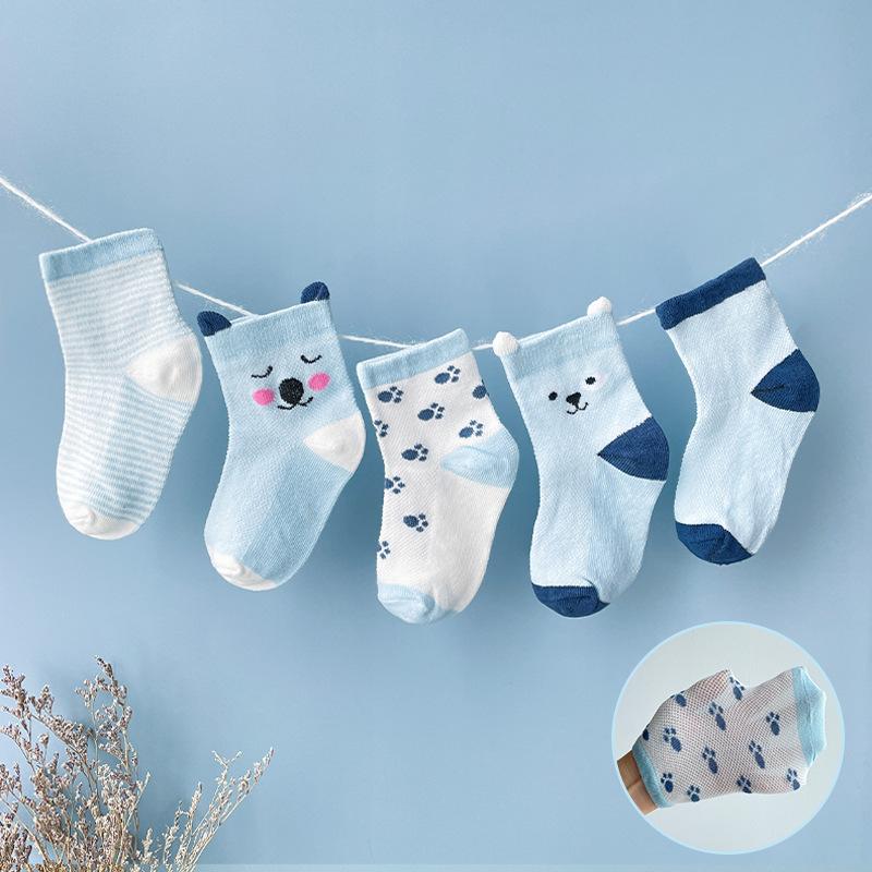 

5 Pairs Sweet Baby Socks Newborn Baby Boy Girls 0-3 Years Kids Soft Cotton Cartoon Animal Cartoon Children s Socks for Girls S(0-1Y)