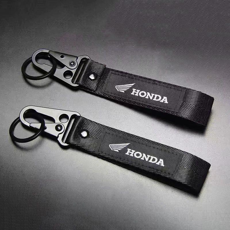 Embroidery Car Logo Key Rings Keyring Keychain For Honda NSS350 CM300 CB500 CB650R CB190 Motorcycle Decoration Accessories FL3