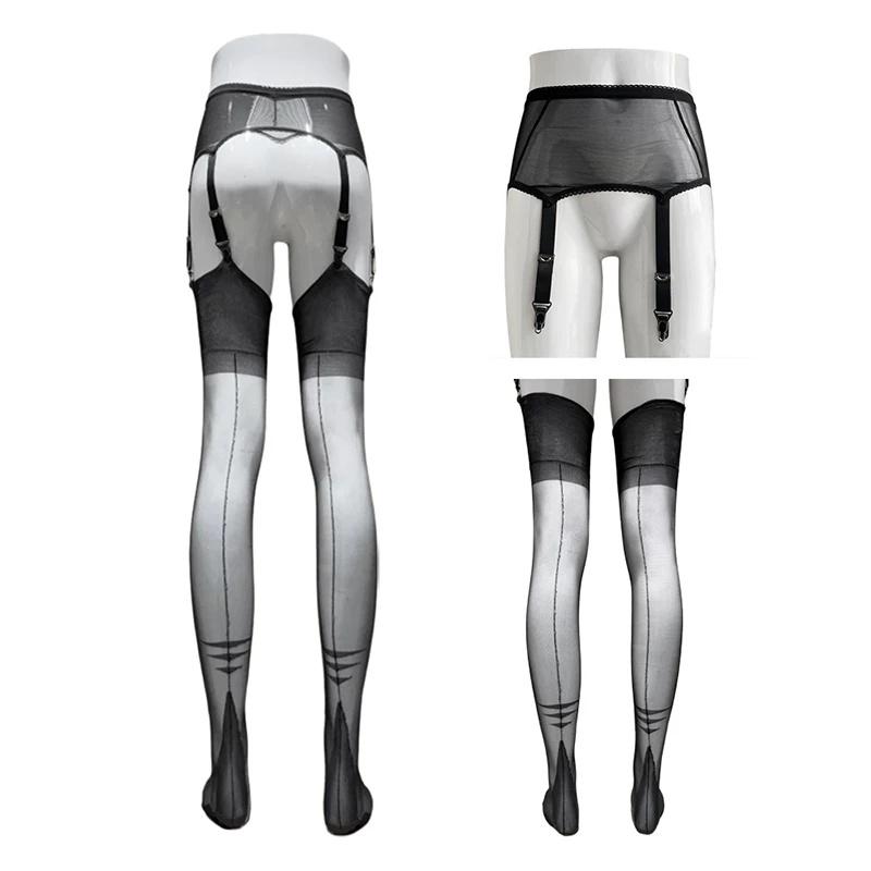 2 Sizes 100% Nylon Super Long Stockings Ladies Foot Shaped Thigh High Back Seam Stockings Night Club Sexy Garter Belt  Hosiery