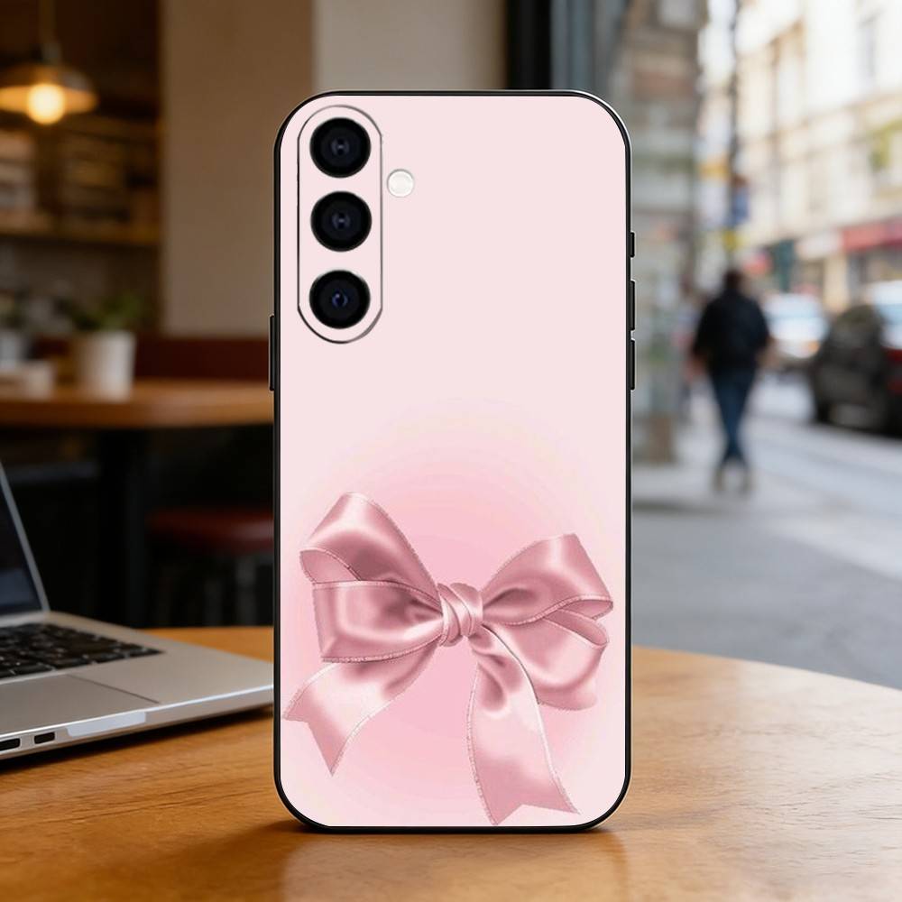 pink bows Phone Case For Samsung Galaxy A73,A72,A71,A70,A53,A52,A51,Soft Silicone Black Cover
