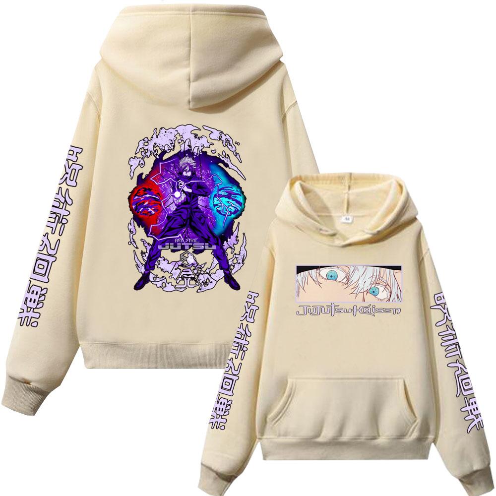 Gojo Satoru Anime Hoodie Jujutsu Kaisen Graphic Printed Hoodies Vintage Oversized Hooded Cotton Long Sleeves Men Women Clothes