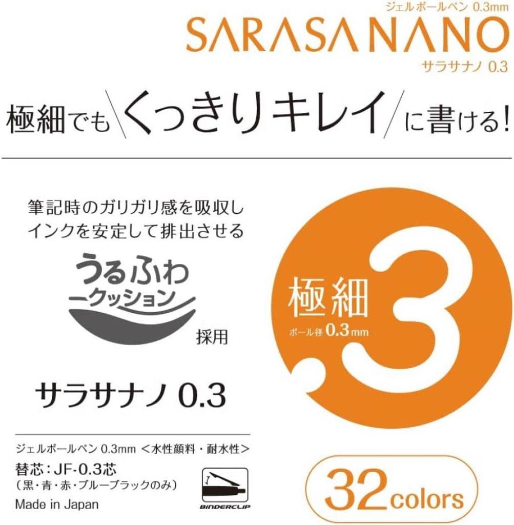 Zebra Sarasa Nano Gel Ballpoint Set B 0.3mm Pen, Vintage, 5-Color (JJH72-5C-B)