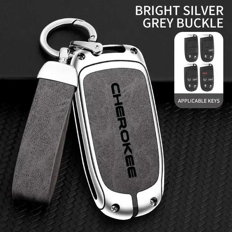 Zinc Alloy Car Key Case Cover Shell Fob For Jeep Cherokee Remote Control Protector For JEEP CHEROKEE Key Cover Auto Accessories AMS1