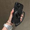 For Magsafe Magnetic 360°Rotat Metal Car Bracket Ring Lanyard Phone Case For iPhone 16 Pro Max 14 11 12 13 15 Pro Max Back Cover